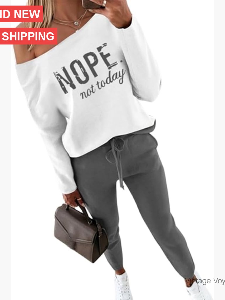 Women's 2-Piece Tracksuit Set Long Sleeve Top Jogger Pants Medium